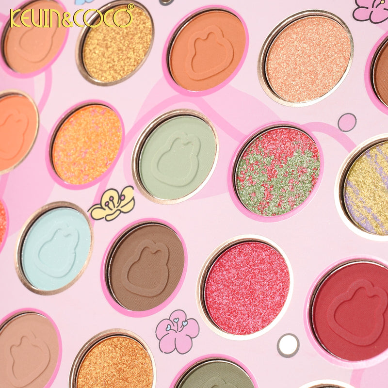 Load image into Gallery viewer, Eyes-Kevin&amp;Coco Plush Bunny 64 Colors Eyeshadow Palette KC1299 ($9 each, 6pc bundle)

