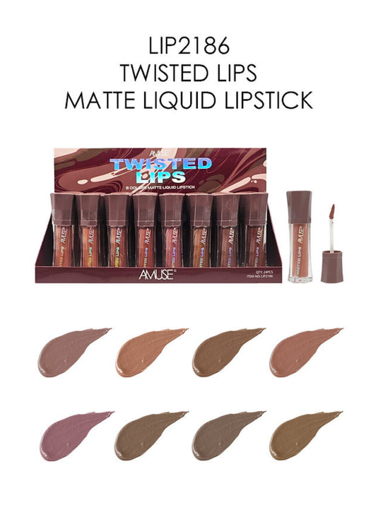 Lips- Amuse Twisted Lips Matte liquid lipstick LIP2186 (24pc display)