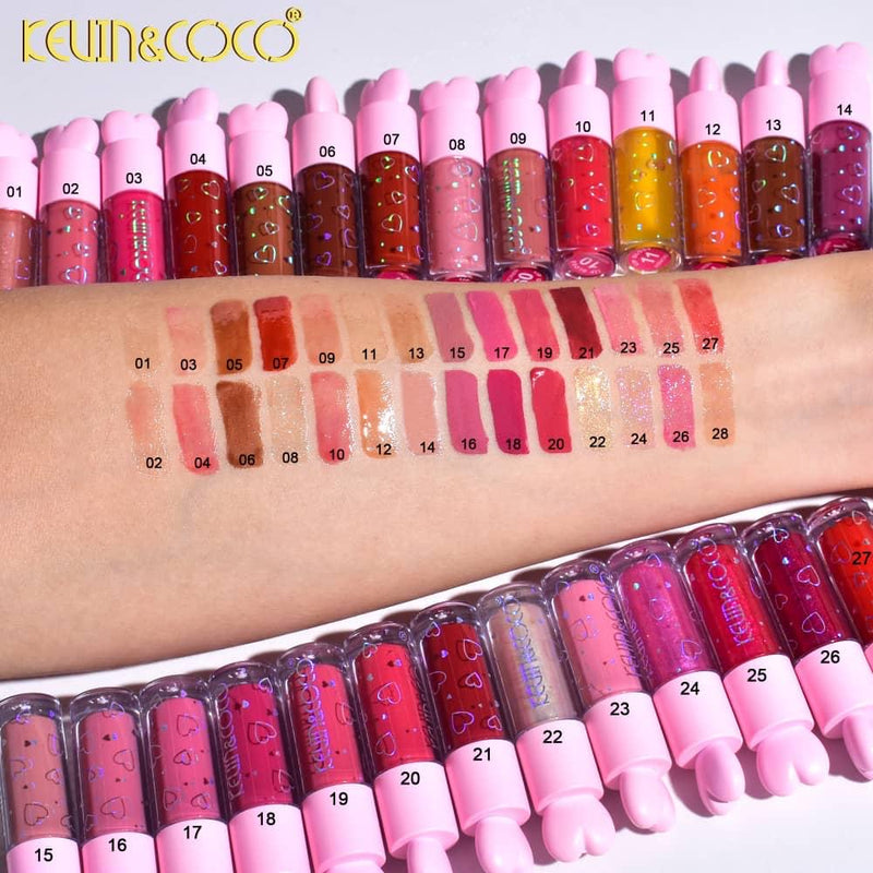 Load image into Gallery viewer, Lips- Kevin&amp;Coco 28 Lip Gloss Set KC245413 (4pc bundle, $8 each)
