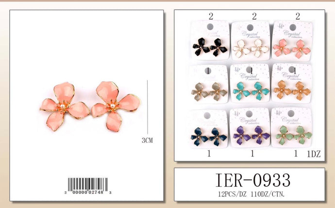 Jewelry-Flower Earring IER-0933 (12pc pack)