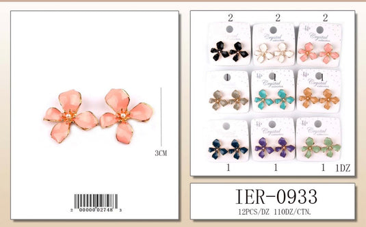 Jewelry-Flower Earring IER-0933 (12pc pack)
