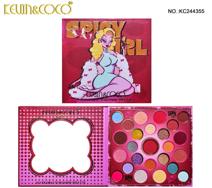 Eyes- Kevin&Coco Spicy Girl Eyeshadow Palette KC244355 (6pc bundle, $3.25 each)