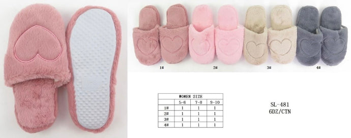 Accessories-Heart Winter Slippers SL-481 (12pc pack)