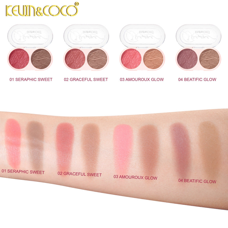 Load image into Gallery viewer, Face-Kevin&amp;Coco Delightful Blush + Contour Palette KC1513 ($2.25 each, 12pc display)

