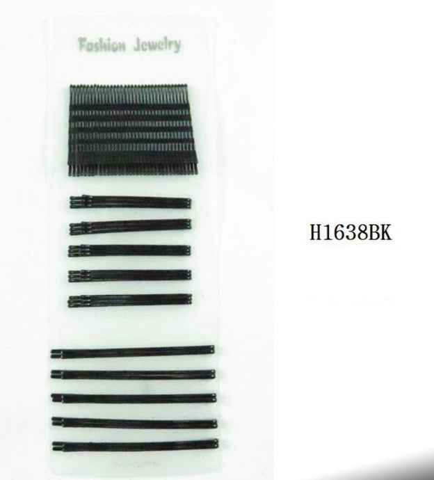 Hair- Bobby Pin Assorted Sizes H1638BK (12pc pack)