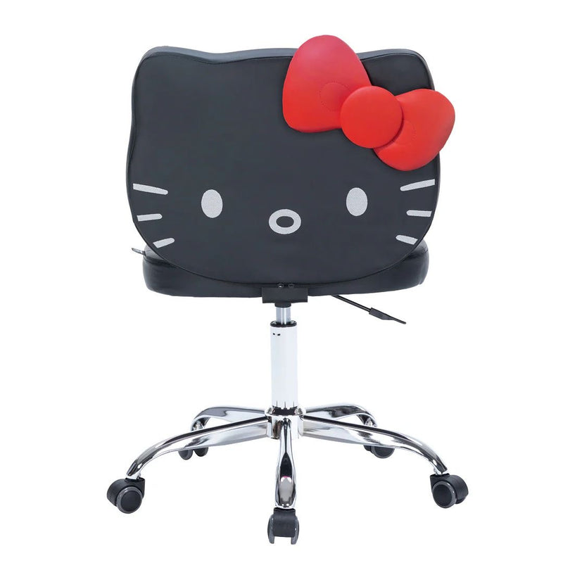 Load image into Gallery viewer, Impressions Hello Kitty Face Faux Leather Swivel Vanity Chair IVFC-HK229-PUBLK (1pc)
