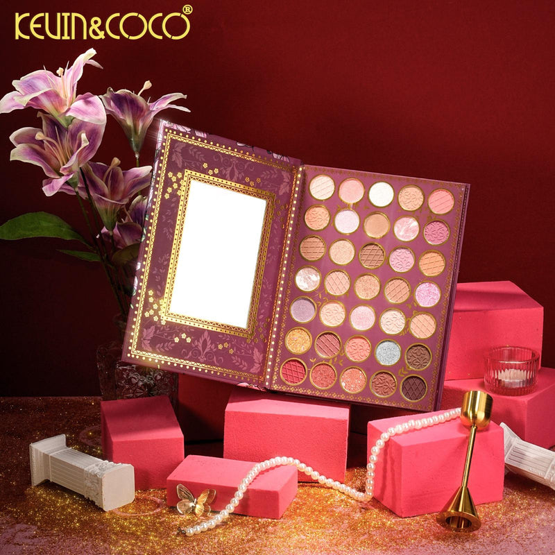 Load image into Gallery viewer, Eyes-Kevin&amp;Coco Pink Flowers Eyeshadow Palette KC1491 ($9.75 each, 6pc Display)
