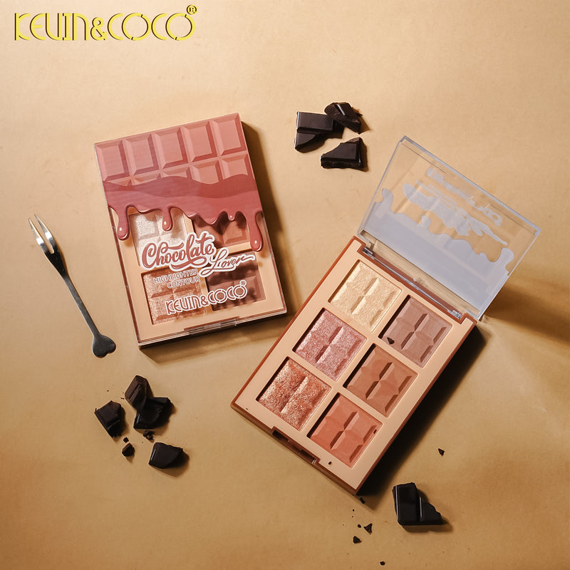 Load image into Gallery viewer, Face-Kevin&amp;Coco Chocolate Lover Highlight &amp; Contour Palette KC1350 ($2.75 each, 12pc display)
