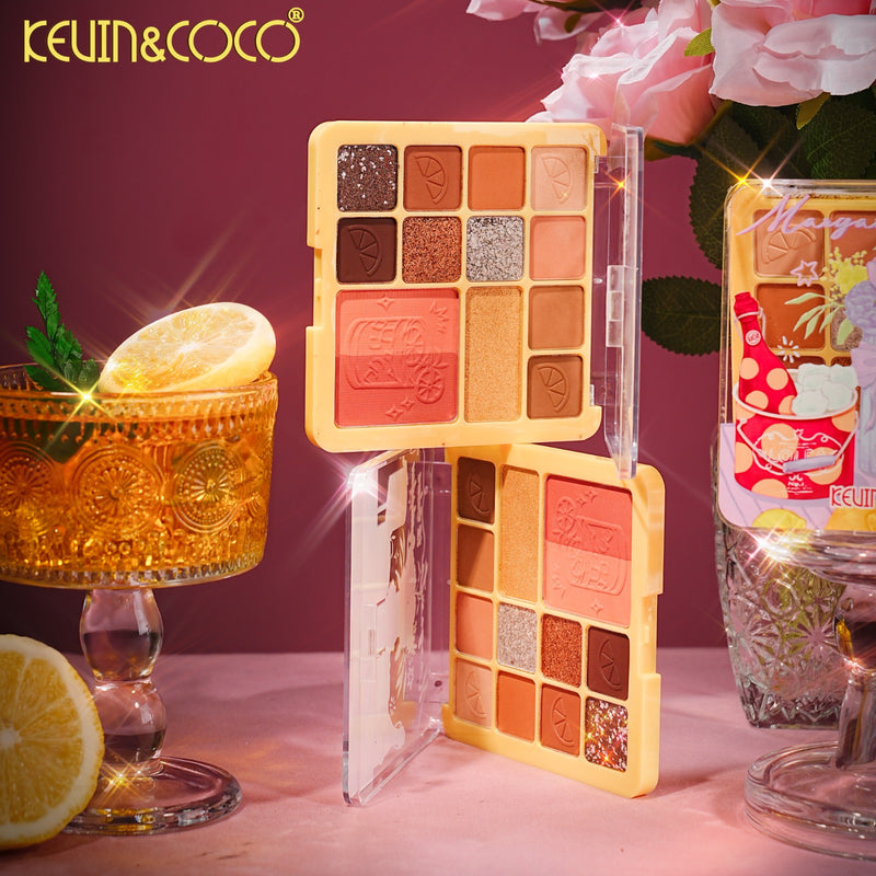 Load image into Gallery viewer, Eyes-Kevin&amp;Coco 12 Color Eyeshadow Palette KC1428 ($2 each, 24pc display)

