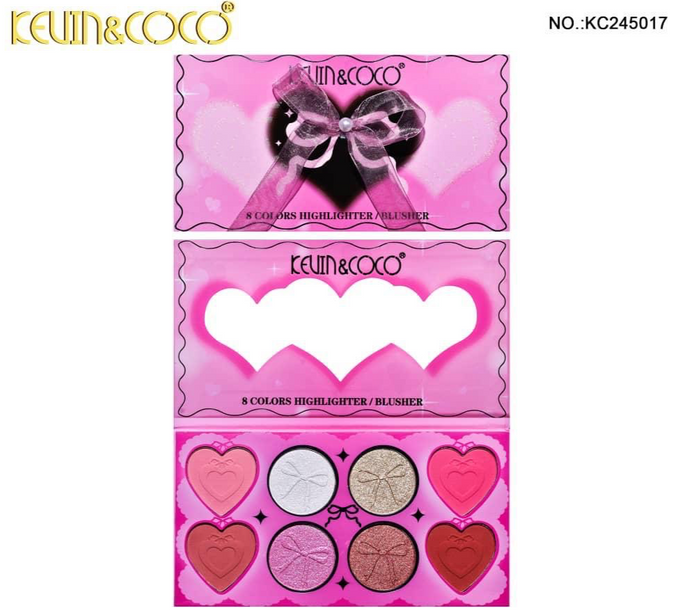 Face- Kevin&Coco Coquette Highlight/Blush Palette KC245017 (8pc display, $3 each)