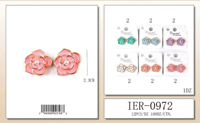Jewelry-Flower Earring IER-0972 (12pc pack)