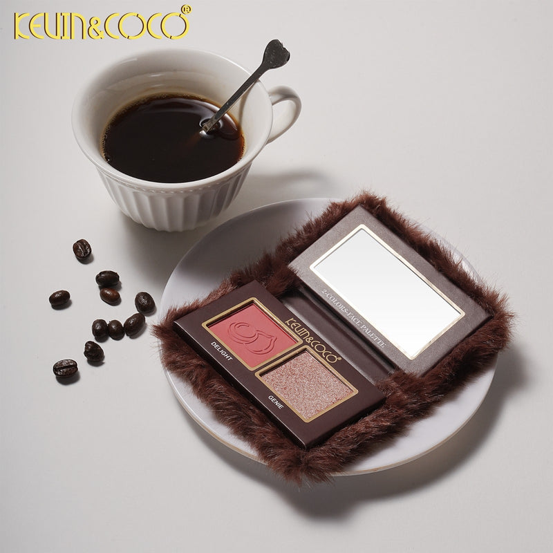 Load image into Gallery viewer, Face-Kevin&amp;Coco Hazelnut Blush &amp; Highlight Palette KC1625 ($2.50 each, 24pc Display)
