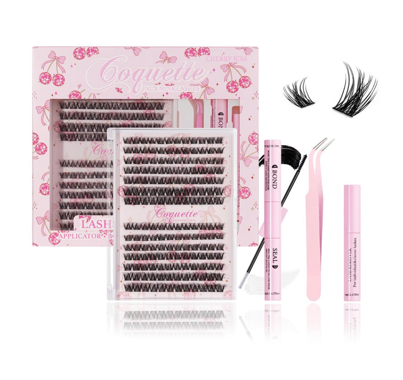 Load image into Gallery viewer, Eyes- Coquette Faux Mink Lash Cluster Kit CHERRY KISS #1 ($7 each, 4pc bundle)
