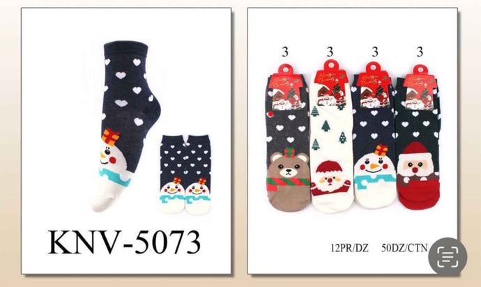 Accessories- Xmas Ankle Socks KNV-5073 (12pc pack)