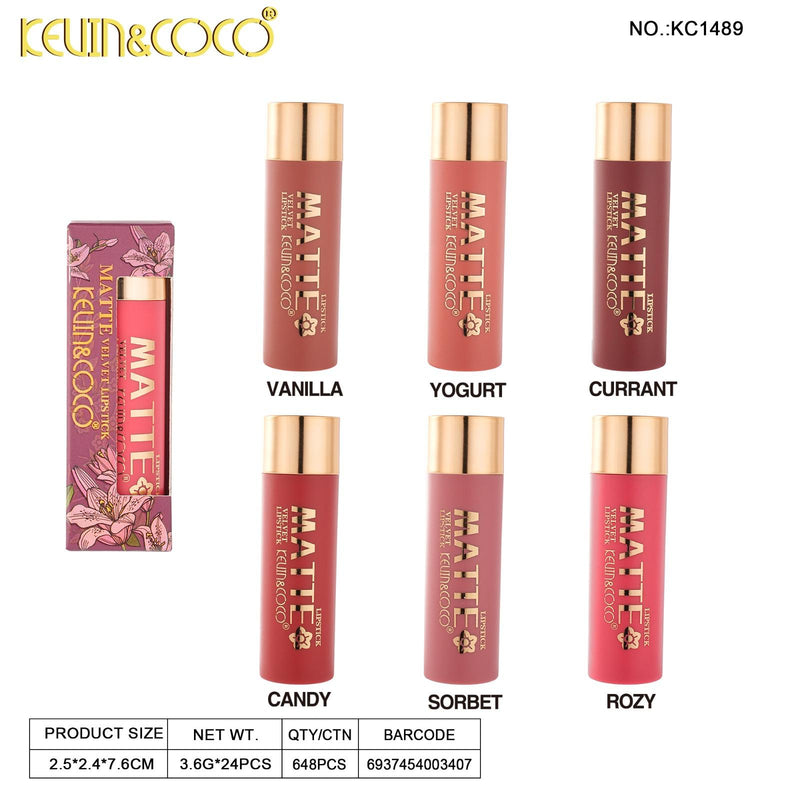 Load image into Gallery viewer, Lips-Kevin&amp;Coco Pink Flowers Velvet Lipstick KC1489 ($1 each, 24pc Display)
