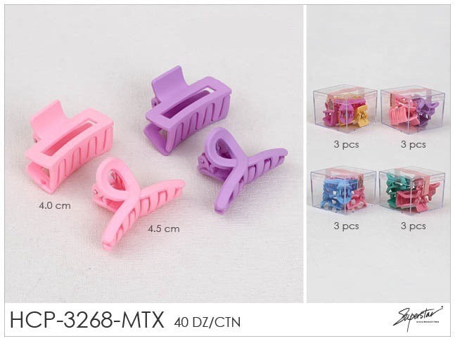 Hair- Small Colorful Hair Clips HCP-3268-MTX (12pc pack)