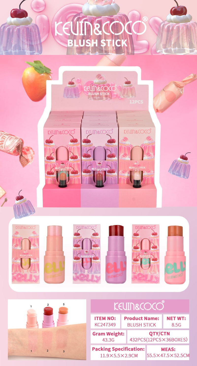 Load image into Gallery viewer, Face-Kevin&amp;Coco Jucy Jelly Blush Stick KC247349 ($1.33 each, 12pcs display)
