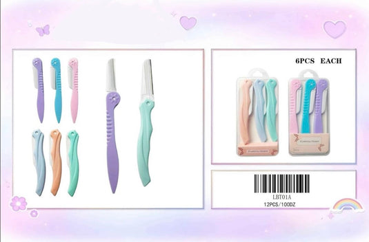 Face-Eyebrow Razor Case LBT01A (12pc pack)