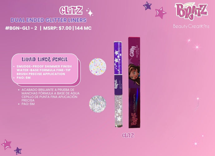 Eyes- PRE-ORDER Beauty Creations BRATZ Dual Ended Glitter Liners BGN-GL1 Glitz (4pc bundle, $3.50 each)