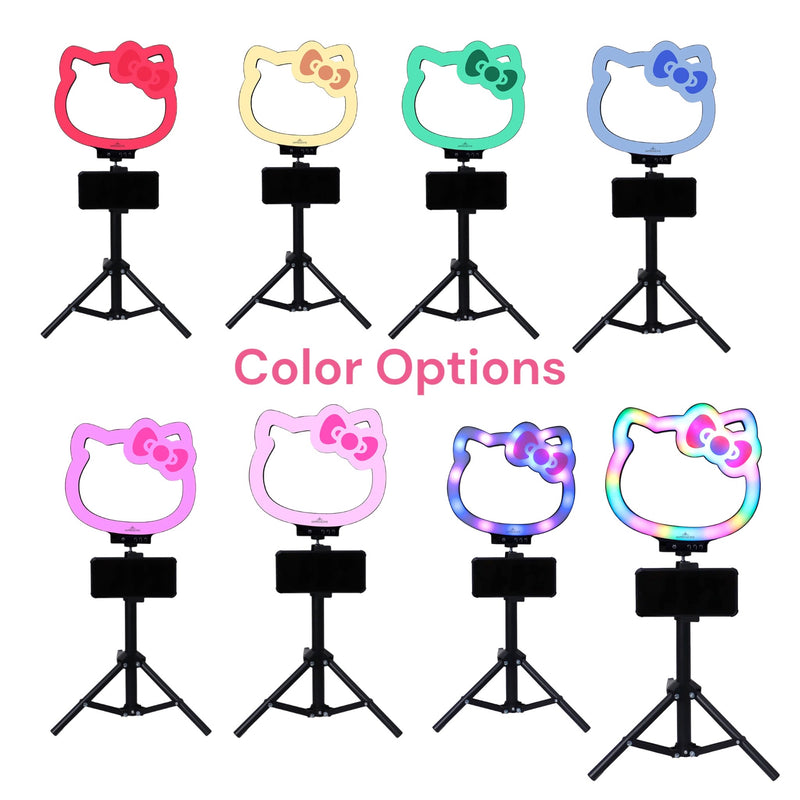 Load image into Gallery viewer, Novelties- Impressions Hello Kitty Super Cute 10” RGB Desktop Ring Light with Tripod LEDRINGHK10-BLK (1pc)
