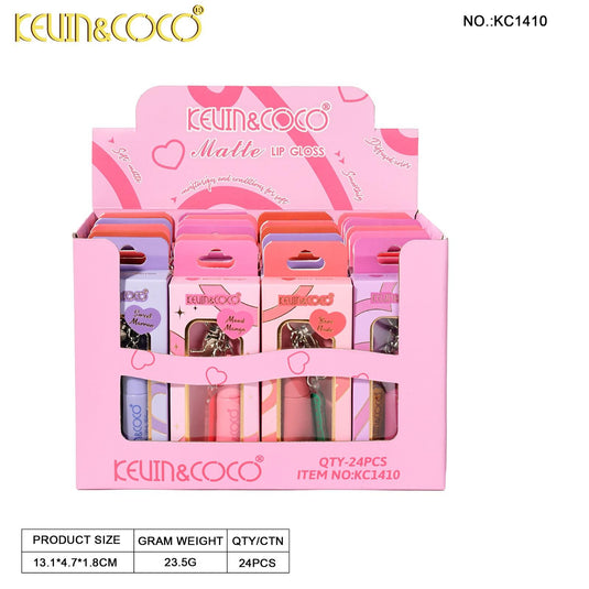 Lips-Kevin&Coco Matte Lip Gloss Keychain KC1410 ($1 each, 24pc display)