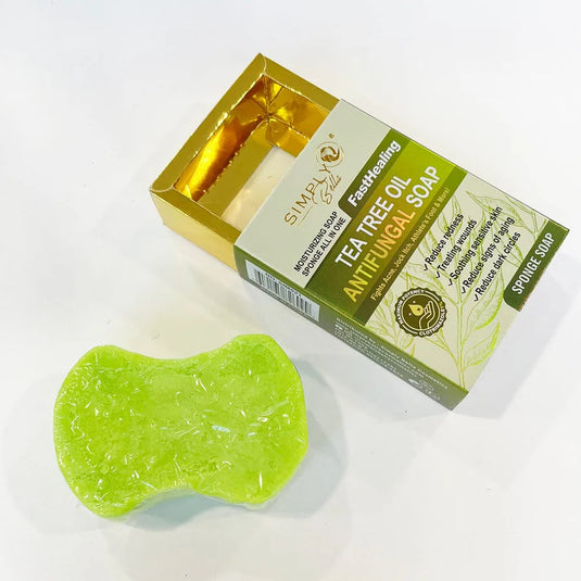 Skincare- Simply Bella Tea Tree Oil Antifungal Moisturizing Soap Sponge All In One SIM021 (12pc box, $2 each)