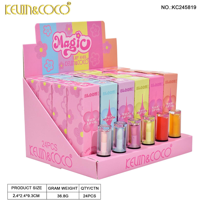 Load image into Gallery viewer, Lips-Kevin&amp;Coco Bloom Magic Lip Oil KC245819 ($1 each, 24pc display)
