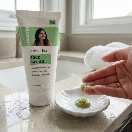 Skincare-Vitaskin Green Tea Face Scrub #94715 ($2.75 each, 4pc bundle)