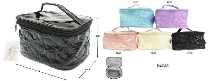 Accessories- Heart Travel Makeup Bag BA2356 (12pc pack)