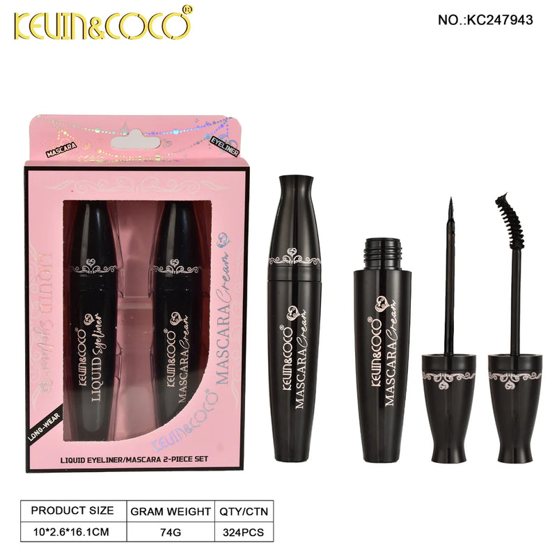 Load image into Gallery viewer, Eyes-Kevin&amp;Coco Dream Ballet Máscara &amp; Eyeliner Set: Black KC247943 ($2 each, 12pcs display)
