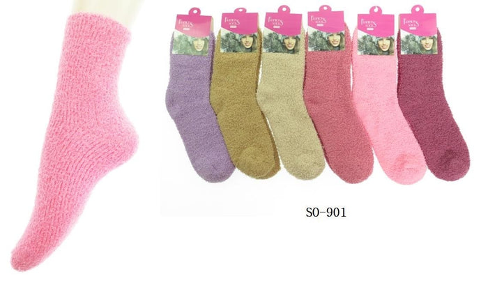 Accessories- Women Solid Color Socks SO-901 (12pc pack)