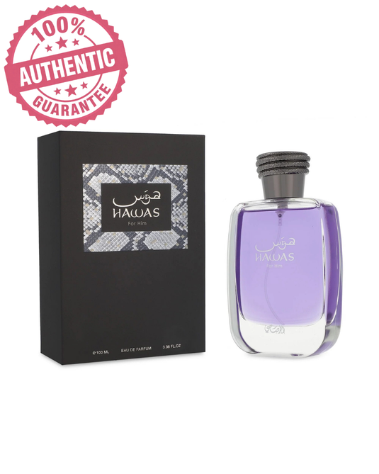 Perfumes- Hawas by Rasasi Eau De Parfum 3.4oz/100ml  -100% Authentic