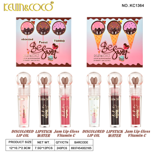 Lips-Kevin&Coco Be Sweet Lip Gloss KC1364 ($2.25 each, 12pc display)