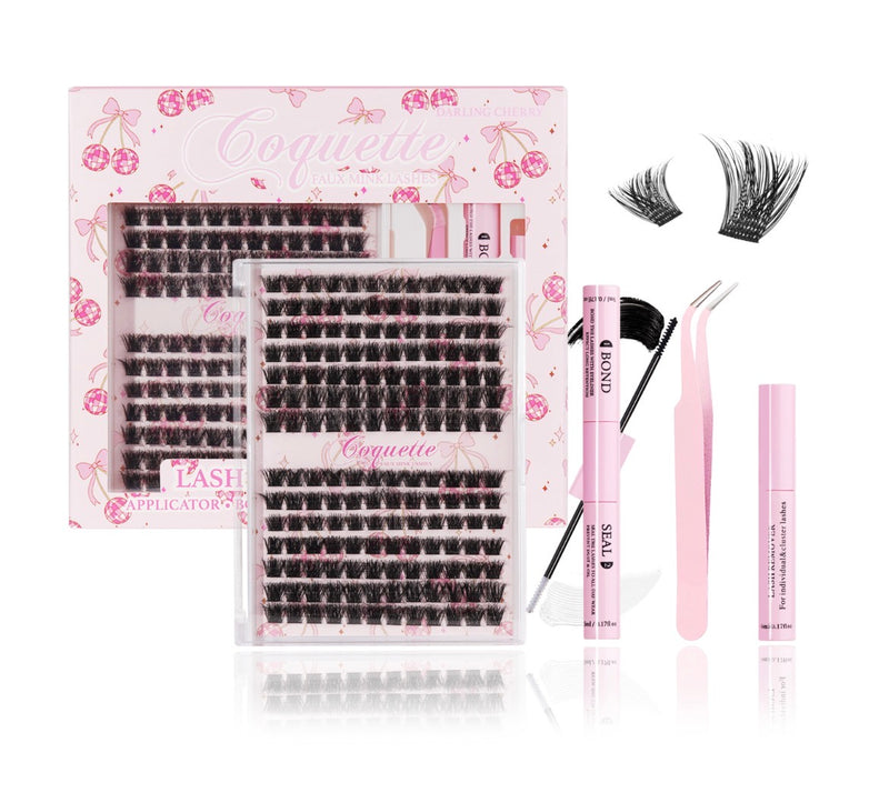 Load image into Gallery viewer, Eyes- Coquette Faux Mink Lash DIY Kit DARLING CHERRY #DIY48 ($7 each, 4pc bundle)
