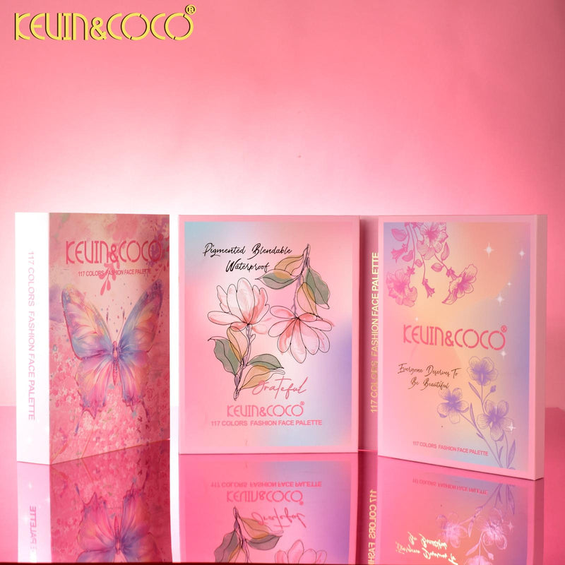 Load image into Gallery viewer, Face-Kevin&amp;Coco Butterfly 117 Color Folding Palette KC1088 ($8 each, 3pc bundle)
