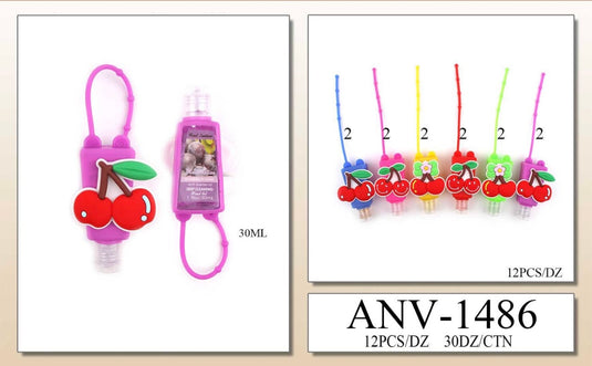 Accessories-Cherry Hand Sanitizer with Silicone Holder ANV-1486 (12pc pack)