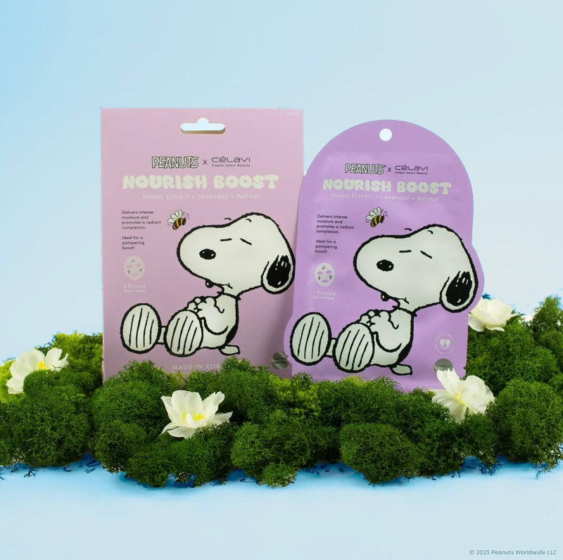 Load image into Gallery viewer, Skincare-Celavi X Peanuts Nourish Boost (Honey Extract + Lavender + Retinol) Face Mask P70142-1 (24pcs pack)

