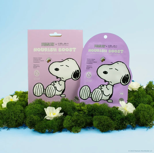 Skincare-Celavi X Peanuts Nourish Boost (Honey Extract + Lavender + Retinol) Face Mask P70142-1 (24pcs pack)