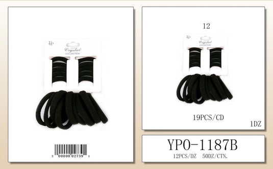 Hair-Seamless Elastic Hair Ties YPO-1187B (12pc pack)