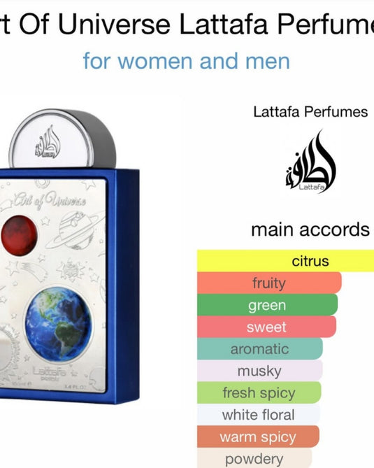 Perfumes- Art Of Universe By Lattafa Eau De Parfum 3.4oz/100ml