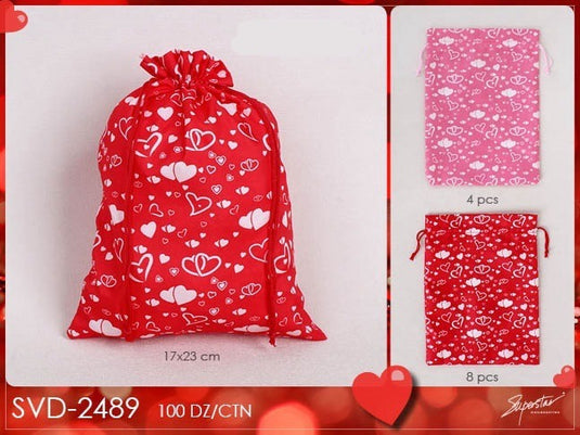 Accessories- Valentine Floating Hearts Goodie Bags SVD-2489 (12pc pack)