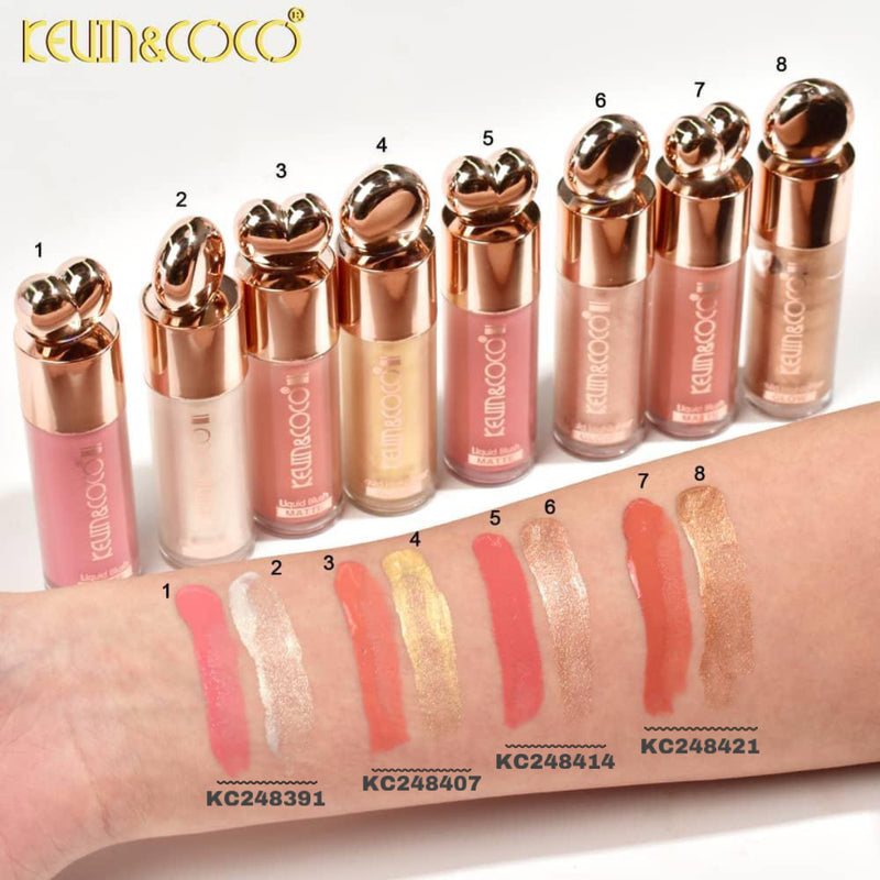 Load image into Gallery viewer, Face-Kevin&amp;Coco Highlight + Blush + Brush Set KC248407 ($2.25 each, 6pc display)

