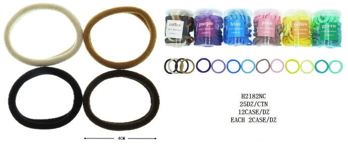 Hair- Seamless Multiple Colors Hair Ties H2182NC (12pc pack)