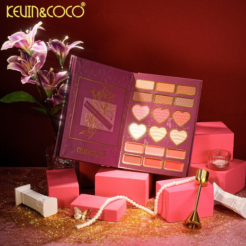 Load image into Gallery viewer, Eyes-Kevin&amp;Coco Pink Flowers Eyeshadow Palette KC1491 ($9.75 each, 6pc Display)
