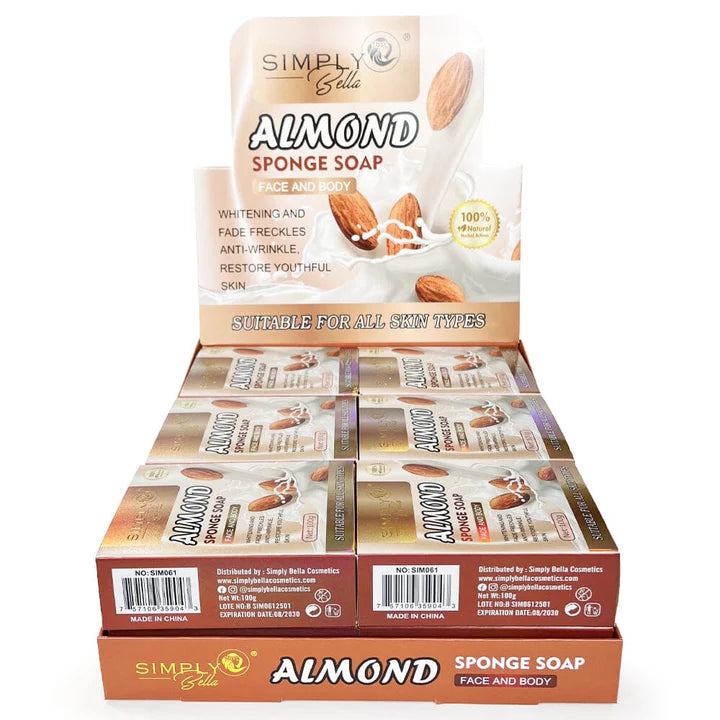 Load image into Gallery viewer, Skincare-Simply Bella Almond Sponge Soap SIM061 ($2 each, 12pc display)
