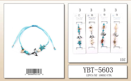Accessories-Ocean Charm Adjustable Bracelet YBT-5603 (12pc pack)