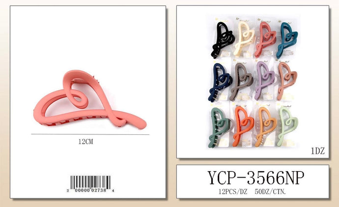 Hair- Heart Hair Clip YCP-3566NP (12pc pack)