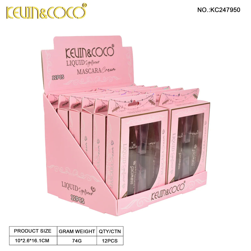 Load image into Gallery viewer, Eyes-Kevin&amp;Coco Dream Ballet Máscara &amp; Eyeliner Set: Black KC247943 ($2 each, 12pcs display)
