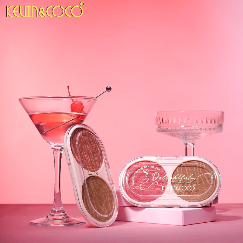 Load image into Gallery viewer, Face-Kevin&amp;Coco Delightful Blush + Contour Palette KC1513 ($2.25 each, 12pc display)
