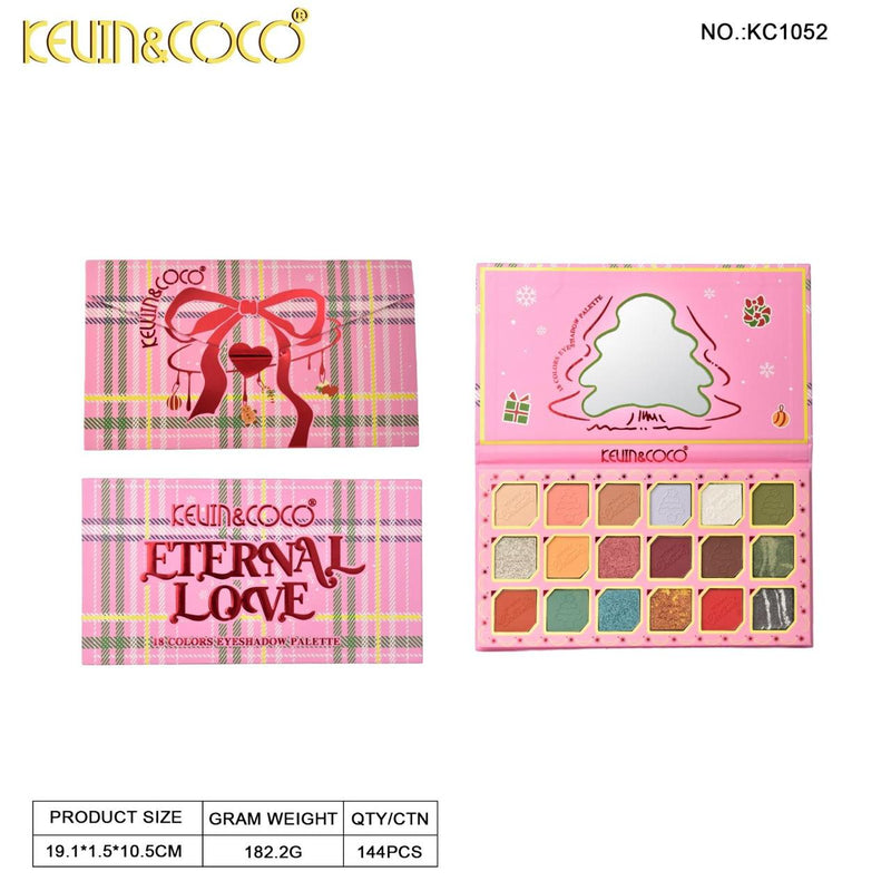Load image into Gallery viewer, Eyes-Kevin&amp;Coco Christmas Eternal Love 18-Color Eyeshadow Palette KC1052 ($3.33 each, 12pc display)
